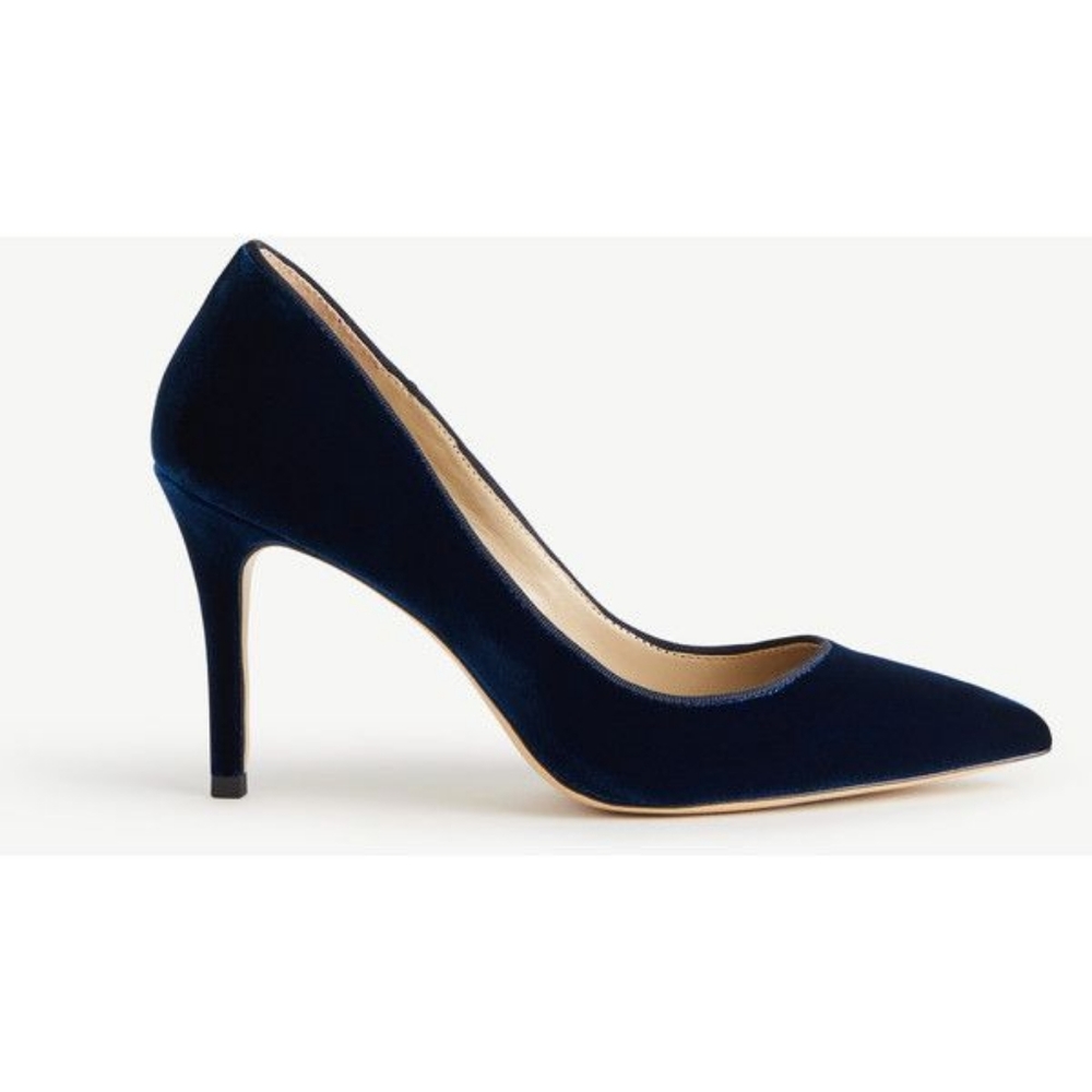 Ann Taylor Mila Velvet Pumps Blue NIB